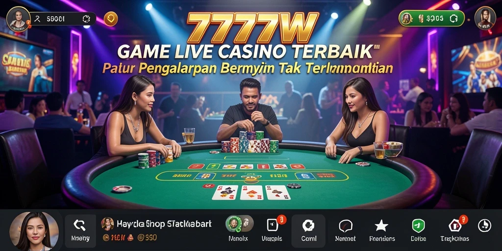 Screenshot gameplay Live Casino yang menarik di 7777W.