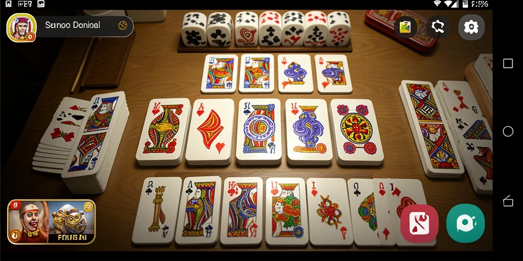 Tampilan layar permainan <strong>F7F7</strong> yang menampilkan aksi Domino yang seru.