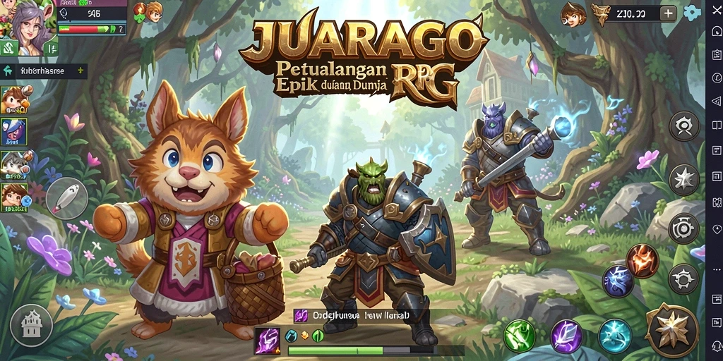 Menampilkan aksi seru dalam gameplay RPG JUARAGO.