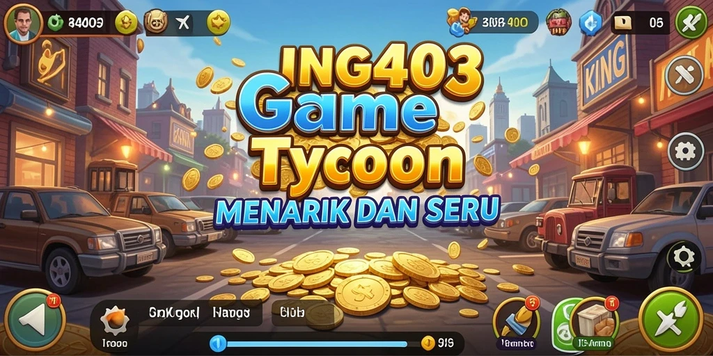 Screenshot gameplay <strong>KING403</strong> yang menampilkan keseruan membangun bisnis Tycoon.