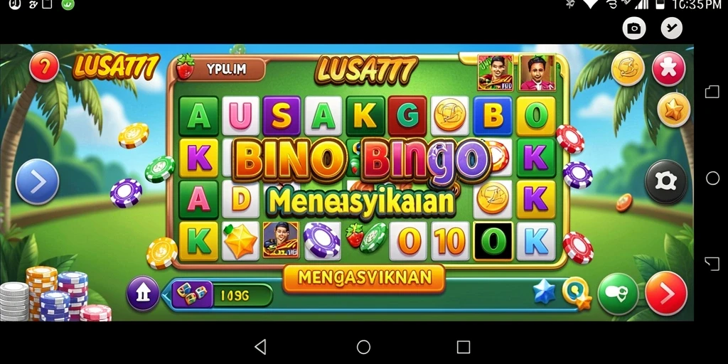 Tampilan menarik dan menyenangkan dari gameplay Bingo LUSA777.