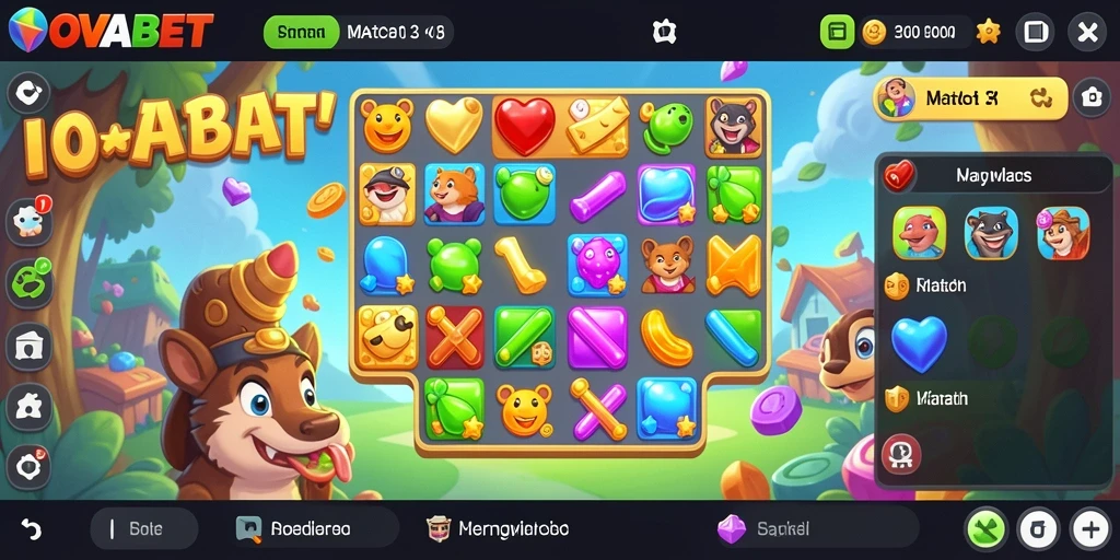 Tampilan gameplay OVABET yang penuh warna dan menarik.