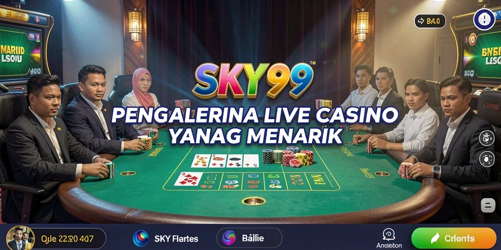 Tampilan gameplay Live Casino yang interaktif dan seru di SKY99.