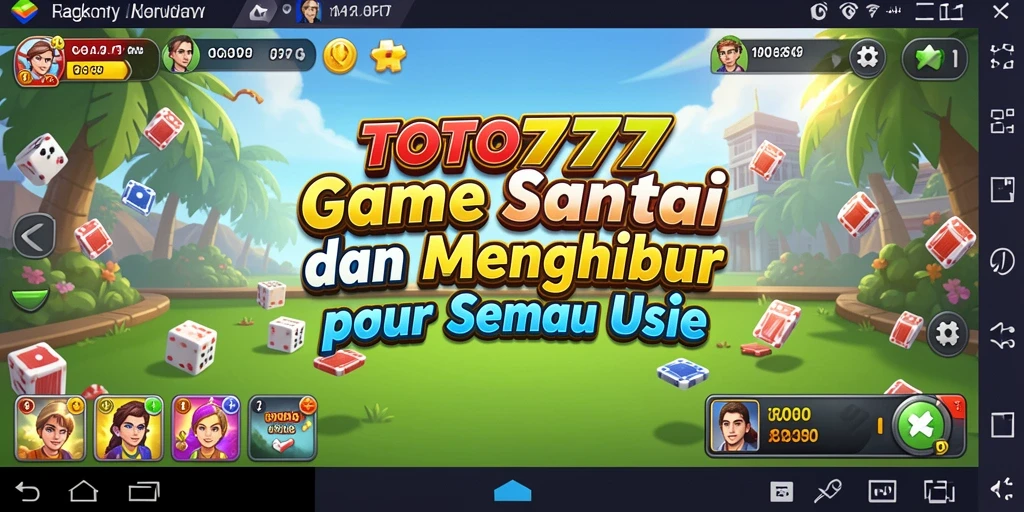 Screenshot gameplay <strong>TOTO777</strong> yang menunjukkan grafis cerah dan permainan santai.